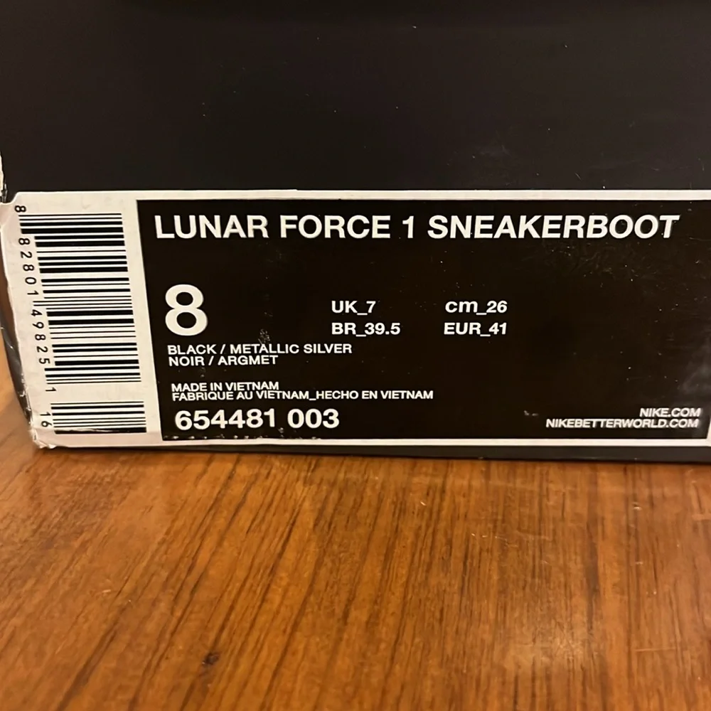 Nike Lunar Air Force 1 Sneakerboot Sneakers Boots Shoes 654481 003 Mens Size 8